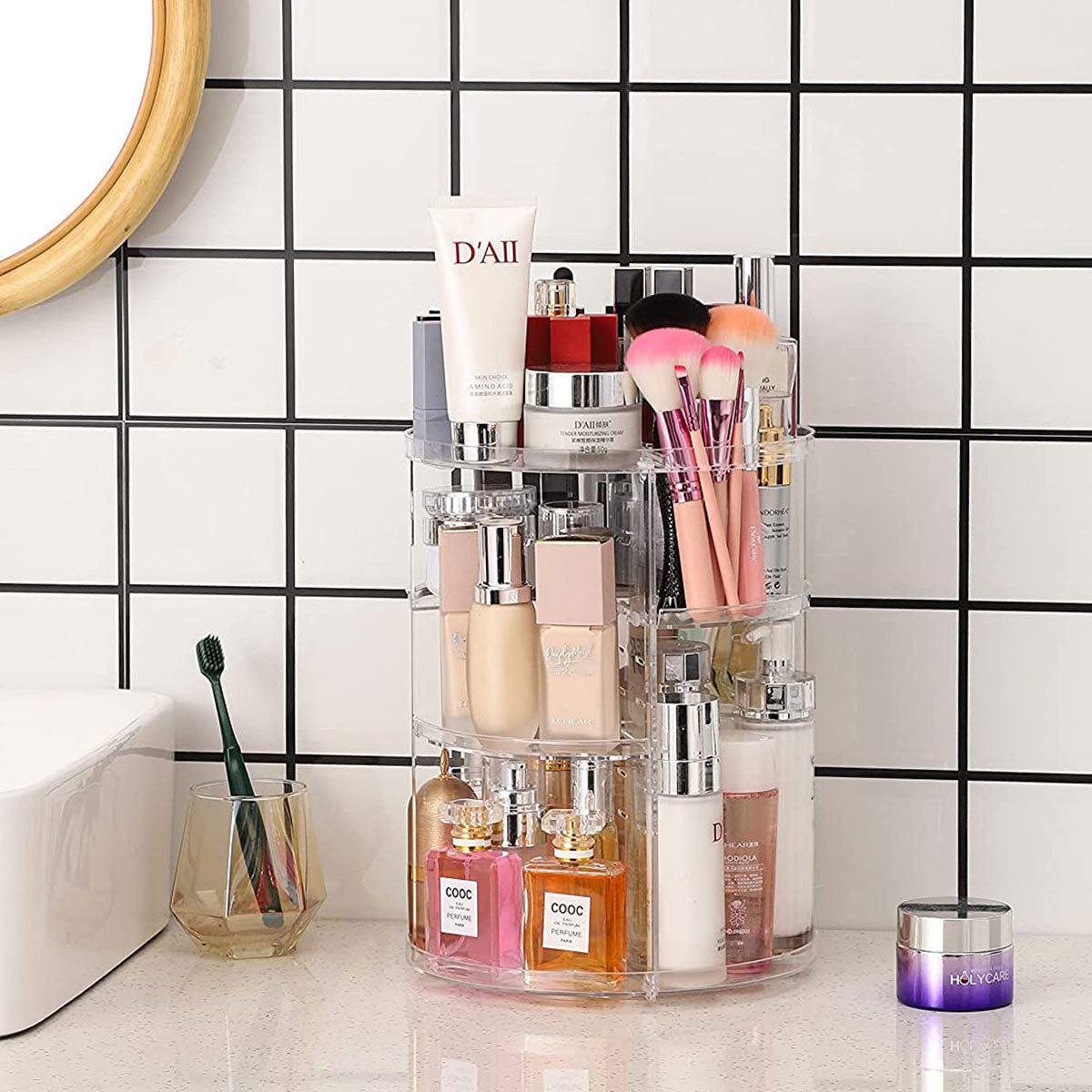 Home Edit Bathroom Storage - Obrotowy o 360 stopni organizer na