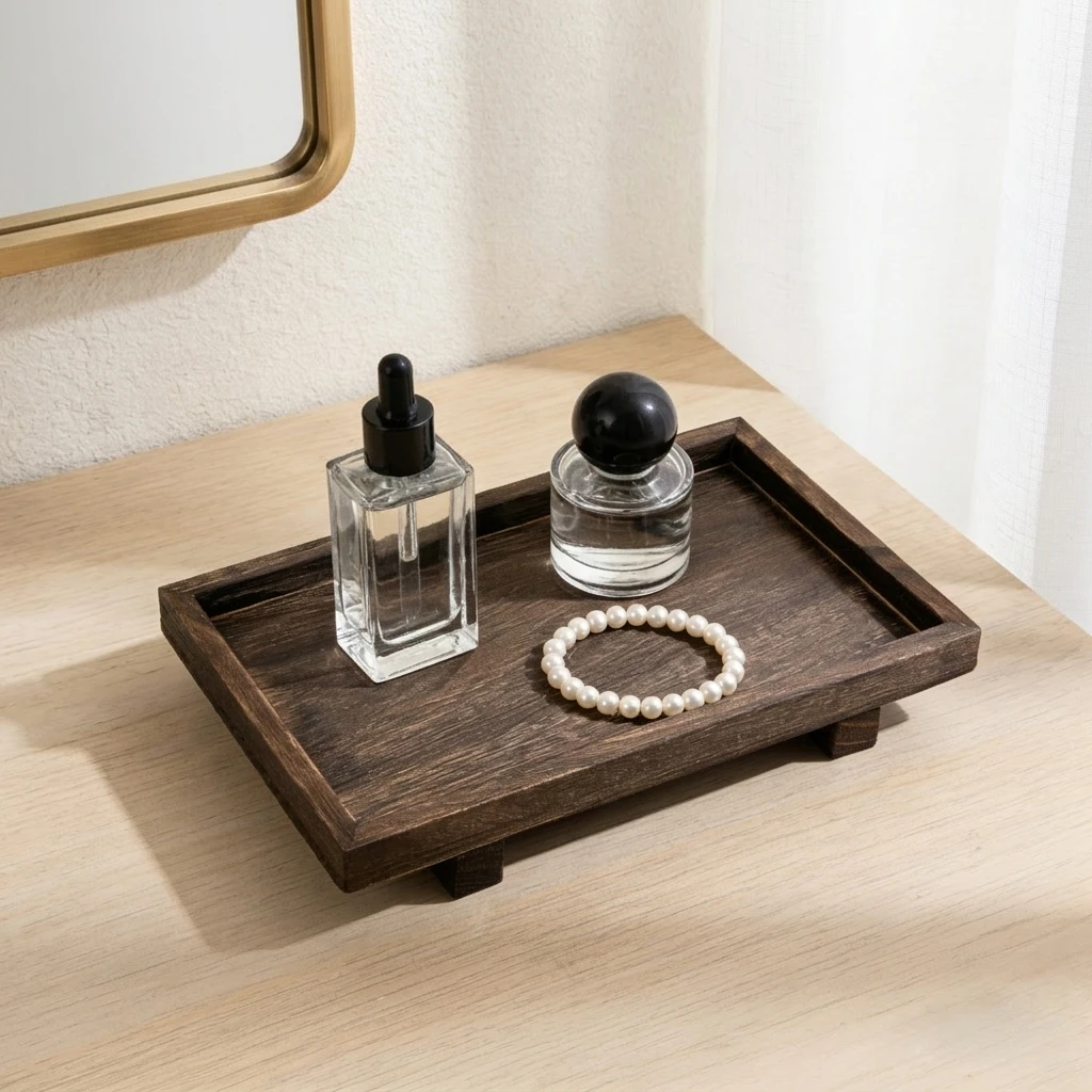 Retro drewniana taca do przech – Home Edit Bathroom Storage recenzja i cena